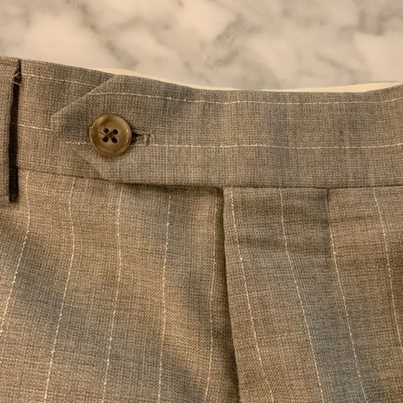 Brooks brother beige pinstripe wool suit, 40L blazer, 34” waist pant - Picture 11 of 11